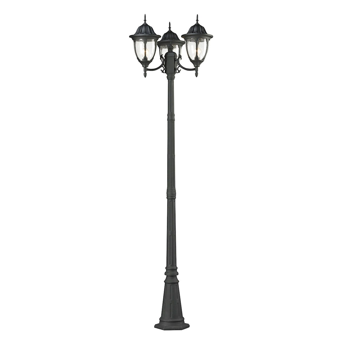 ELK SHOWROOM 45089/3 Central Square 91'' High 3-Light Outdoor Post Light - Textured Matte Black