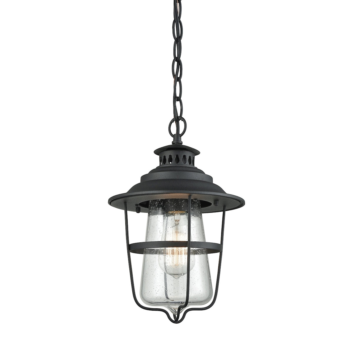 ELK SHOWROOM 45121/1 San Mateo 8'' Wide 1-Light Outdoor Pendant - Textured Matte Black