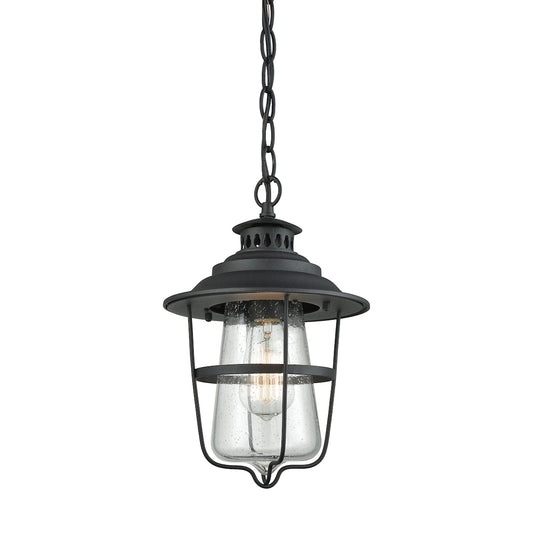 ELK SHOWROOM 45121/1 San Mateo 8'' Wide 1-Light Outdoor Pendant - Textured Matte Black