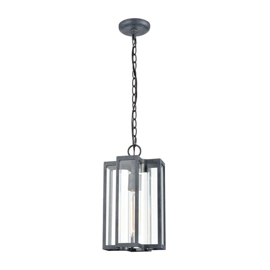 ELK SHOWROOM 45167/1 Bianca 8'' Wide 1-Light Outdoor Pendant - Aged Zinc