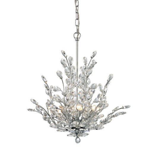 ELK SHOWROOM 45262/6 Crystique 20'' Wide 6-Light Chandelier - Polished Chrome