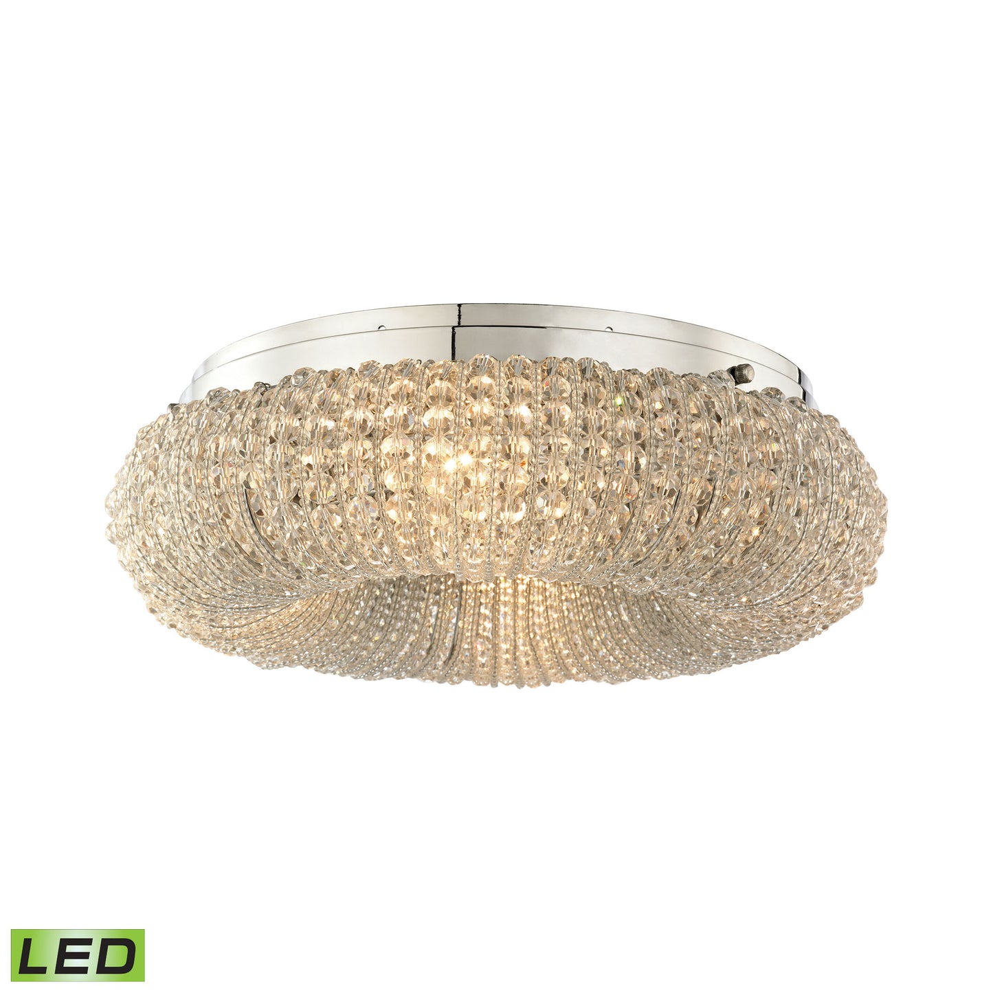 ELK SHOWROOM 45290/4-LED Crystal Ring 4-Light Semi Flush in Chrome with Clear Crystal Beads - Includes LED Bulbs