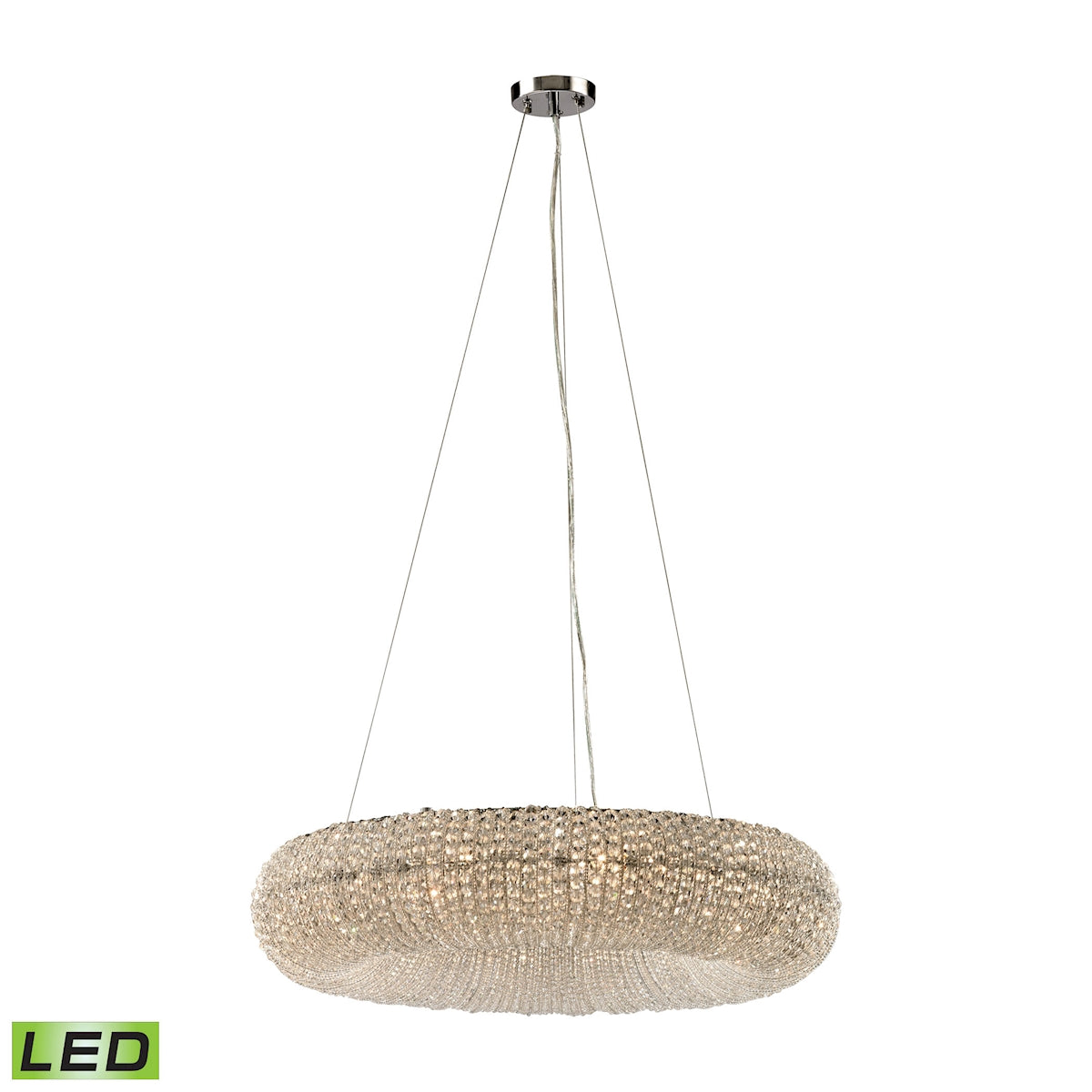 ELK SHOWROOM 45292/10-LED Crystal Ring 28'' Wide 10-Light Chandelier - Polished Chrome