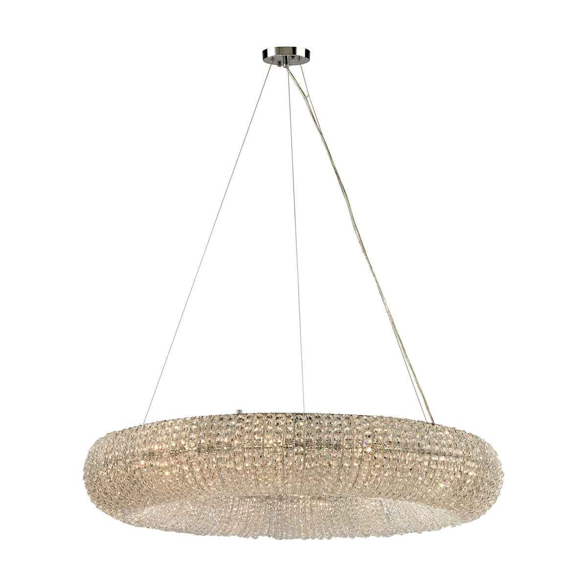 ELK SHOWROOM 45293/12 Crystal Ring 37'' Wide 12-Light Chandelier - Polished Chrome with Clear Crystal Beads