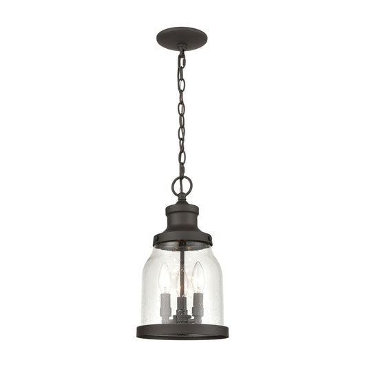 ELK SHOWROOM 45423/3 Renford 8'' Wide 3-Light Outdoor Pendant - Architectural Bronze