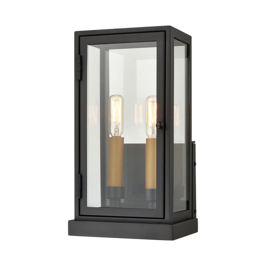 ELK SHOWROOM 45501/2 Foundation 13'' High 2-Light Outdoor Sconce - Matte Black