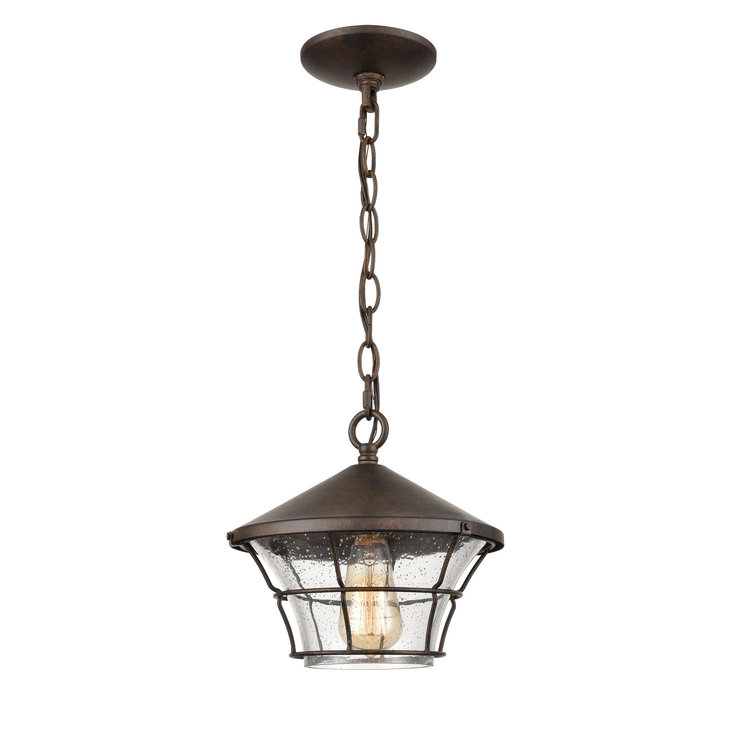 ELK SHOWROOM 45512/1 Gavin 10'' Wide 1-Light Outdoor Pendant - Hazelnut Bronze