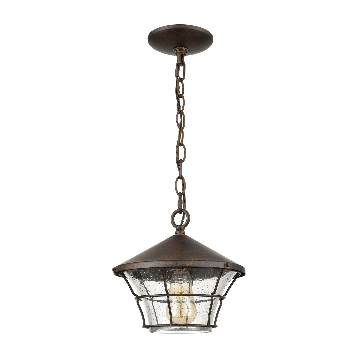 ELK SHOWROOM 45512/1 Gavin 10'' Wide 1-Light Outdoor Pendant - Hazelnut Bronze