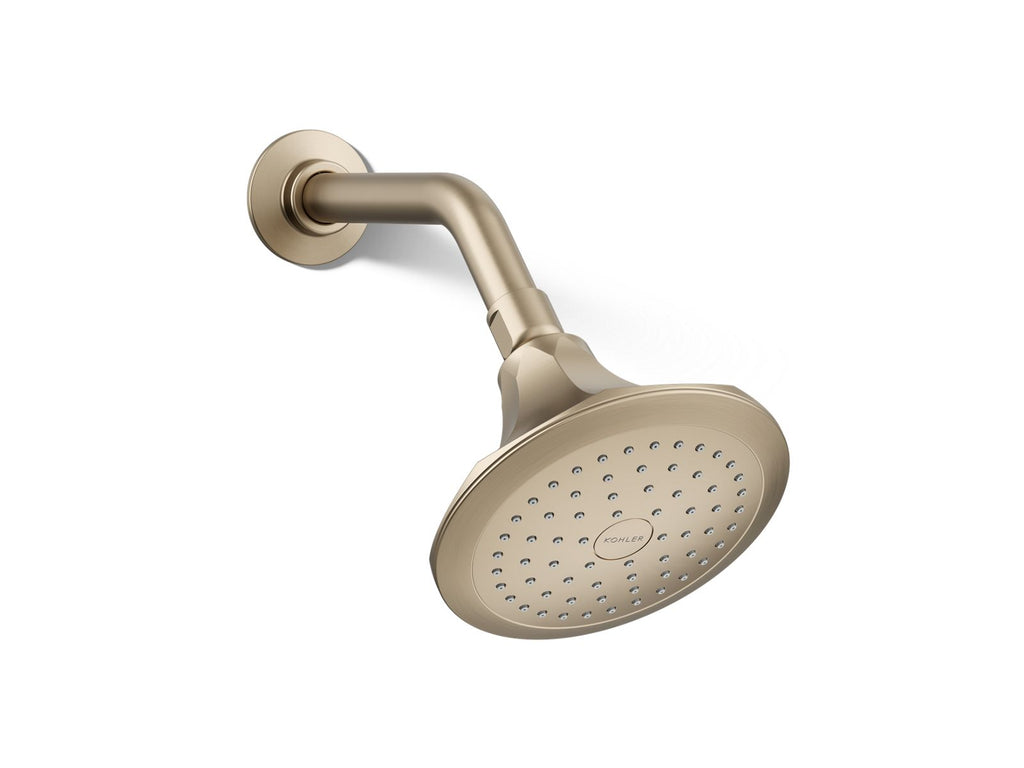 KOHLER K-457-AK-BV Memoirs Single-Function Showerhead, 2.5 Gpm - Vibrant Brushed Bronze