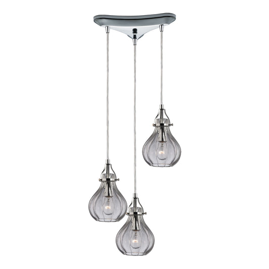 ELK SHOWROOM 46014/3 Danica 10'' Wide 3-Light Pendant - Polished Chrome