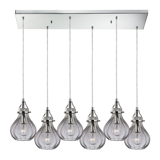 ELK SHOWROOM 46014/6RC Danica 30'' Wide 6-Light Pendant - Polished Chrome