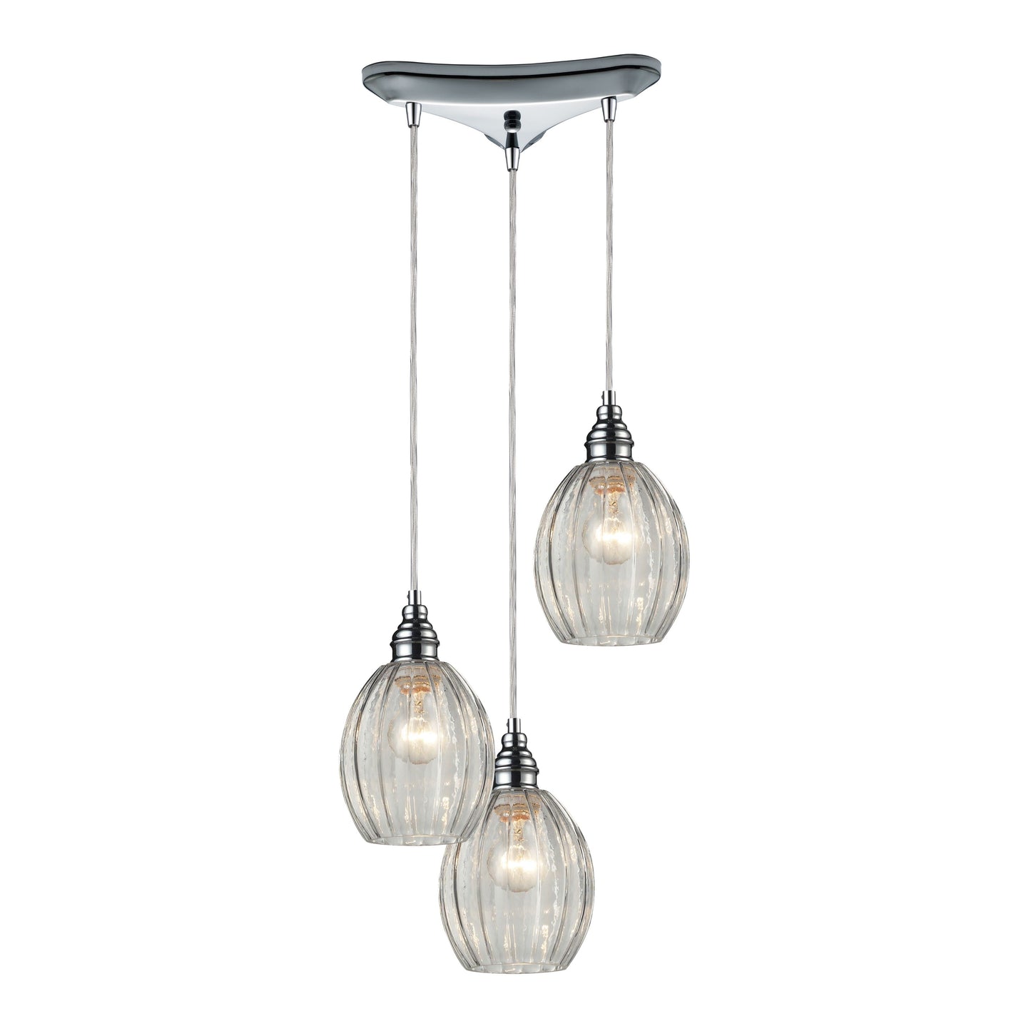 ELK SHOWROOM 46017/3 Danica 10'' Wide 3-Light Pendant - Polished Chrome