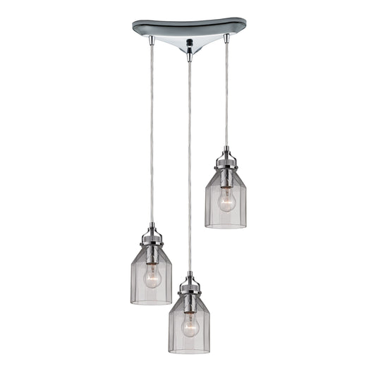 ELK SHOWROOM 46019/3 Danica 10'' Wide 3-Light Pendant - Polished Chrome with Clear Glass