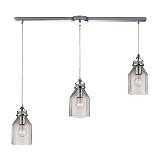 ELK SHOWROOM 46019/3L Danica 36'' Wide 3-Light Slim Pendant - Polished Chrome with Clear Glass