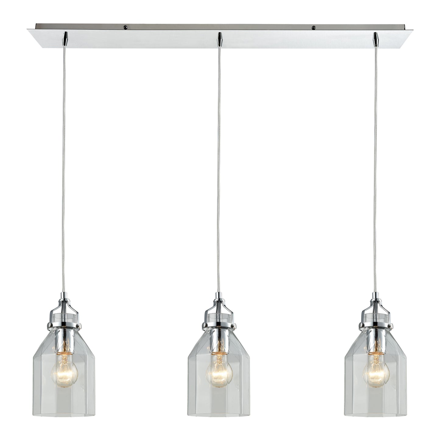 ELK SHOWROOM 46019/3LP Danica 36'' Wide 3-Light Pendant - Polished Chrome with Clear Glass