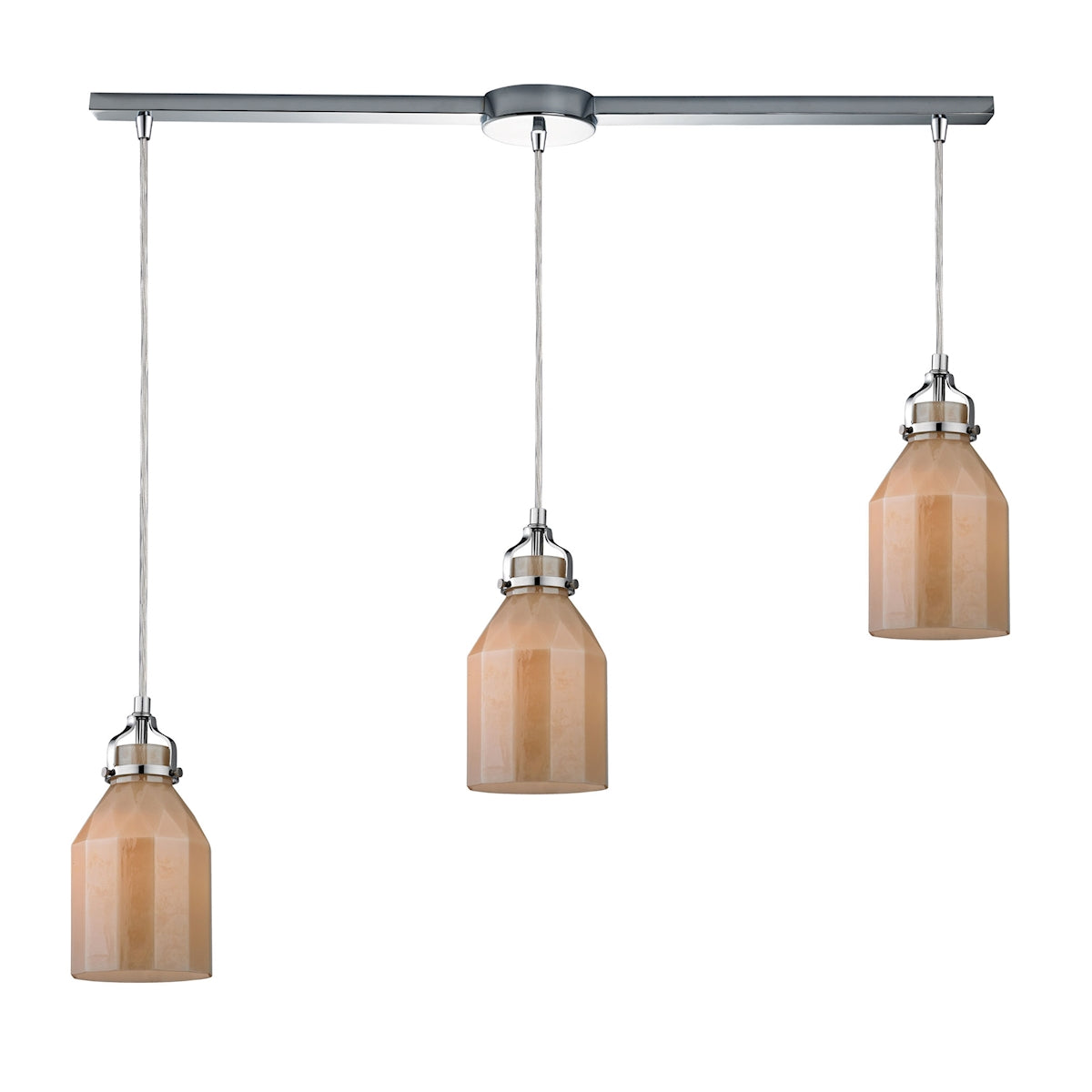 ELK SHOWROOM 46029/3L Danica 36'' Wide 3-Light Pendant - Polished Chrome and Cream Champagne Glass