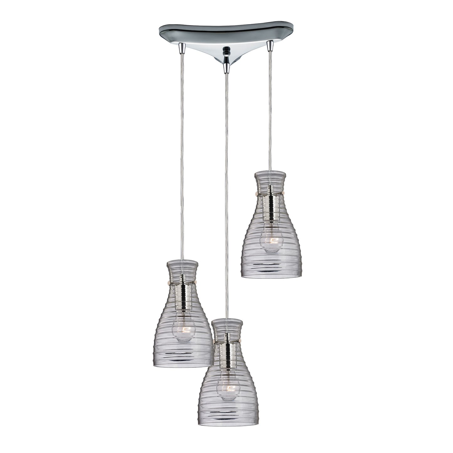 ELK SHOWROOM 46107/3 Strata 10'' Wide 3-Light Mini Pendant - Polished Chrome