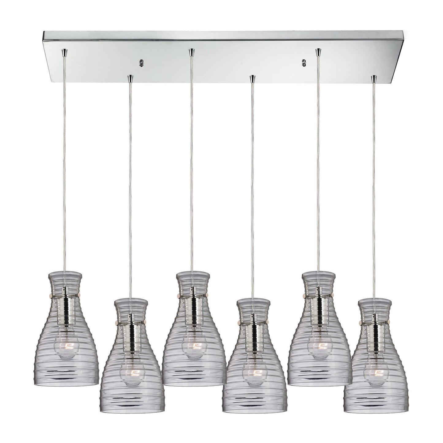 ELK SHOWROOM 46107/6RC Strata 9'' Wide 6-Light Mini Pendant - Polished Chrome