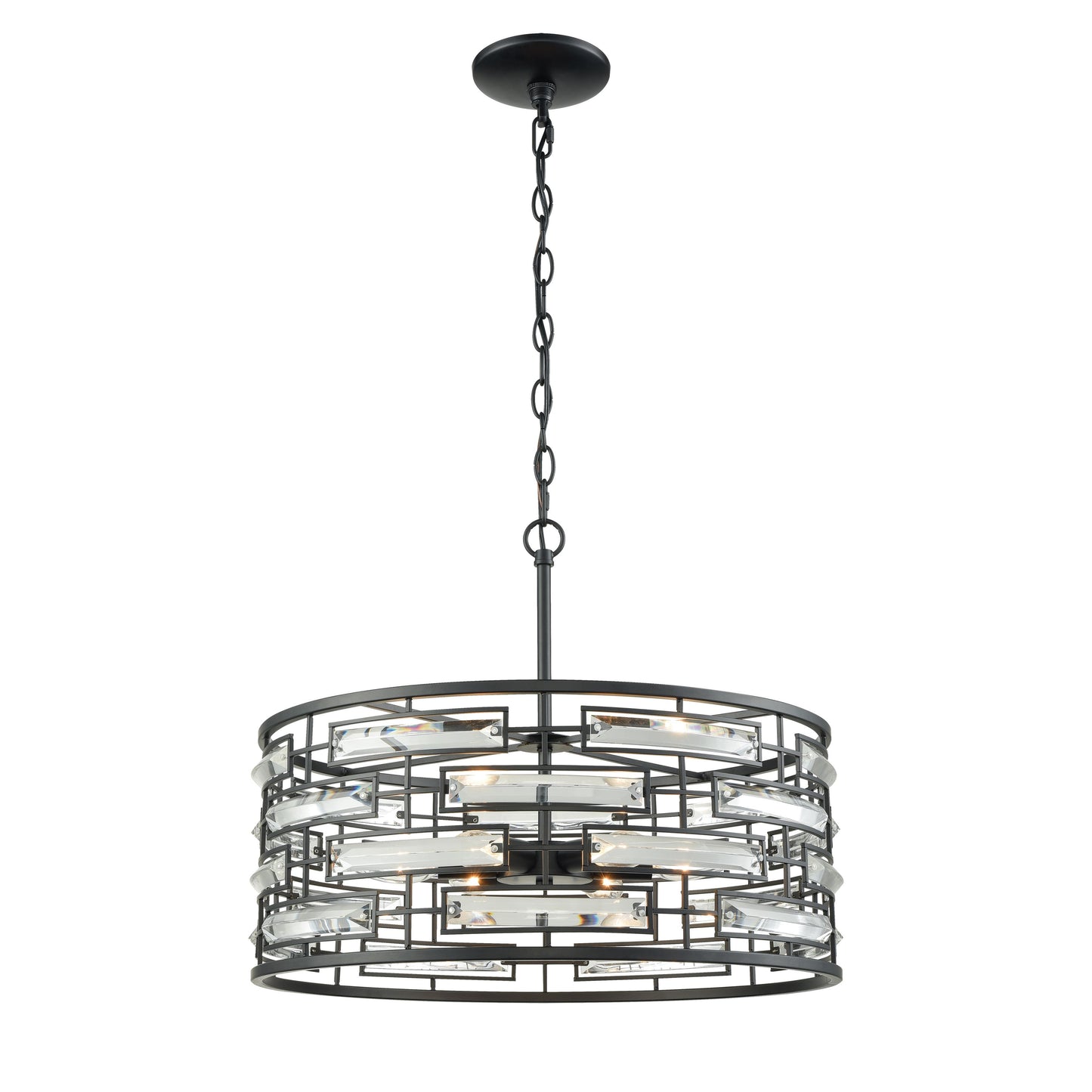 ELK SHOWROOM 46194/6 Lineo 20'' Wide 6-Light Chandelier - Matte Black