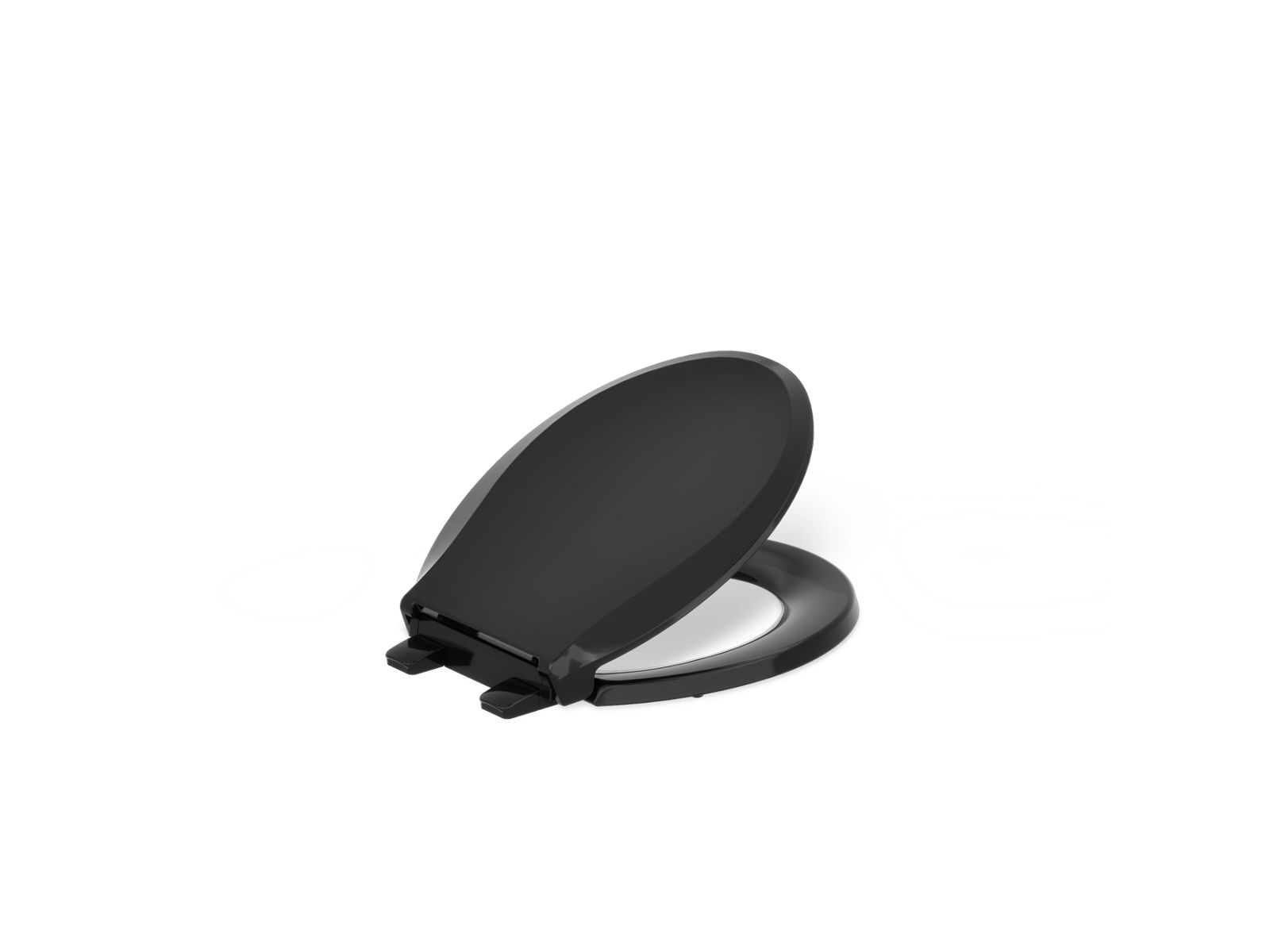 KOHLER K-4639-RL-7 Cachet Readylatch Quiet-Close Round-Front Toilet Seat - Black Black
