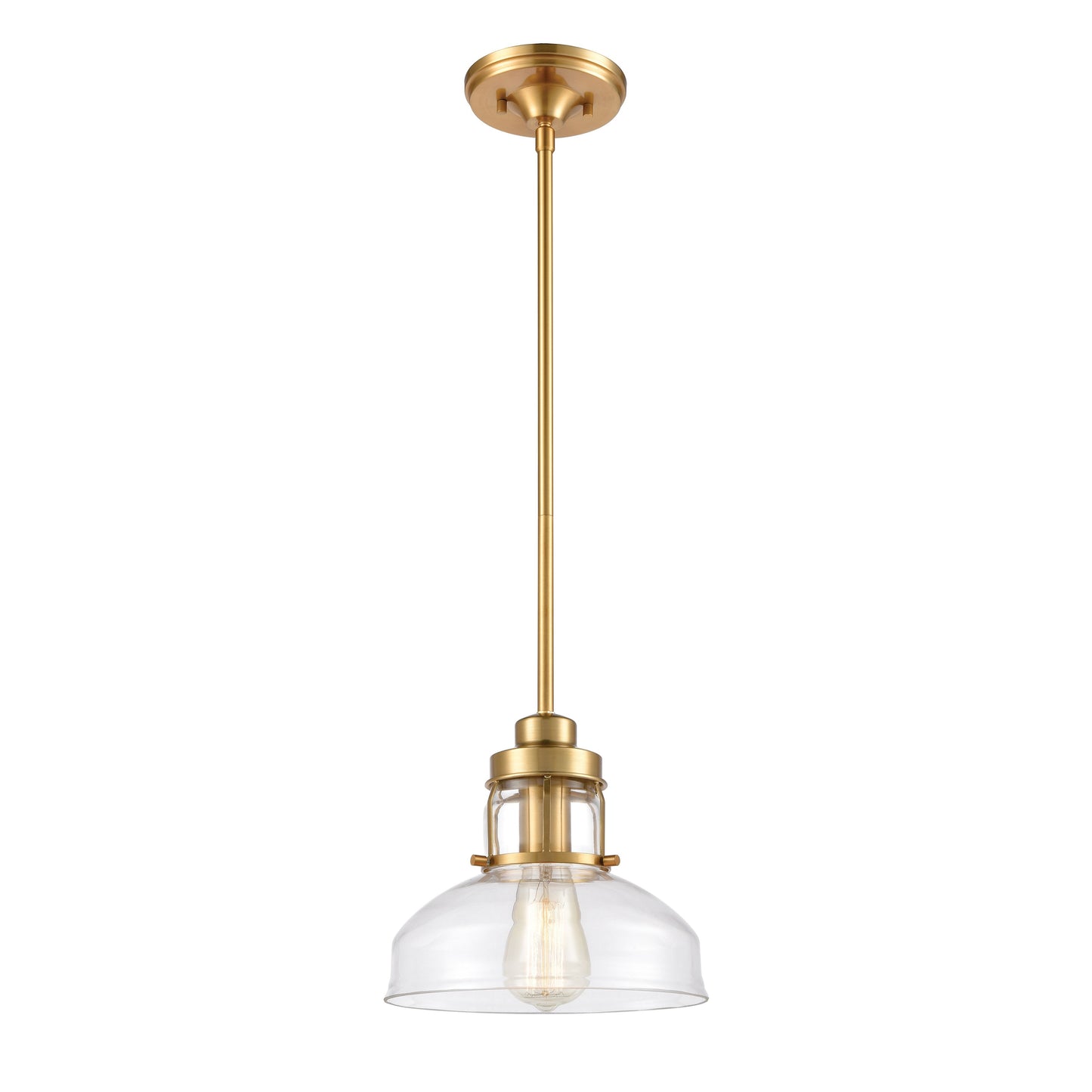 ELK SHOWROOM 46575/1 Manhattan Boutique 9'' Wide 1-Light Mini Pendant - Brushed Brass