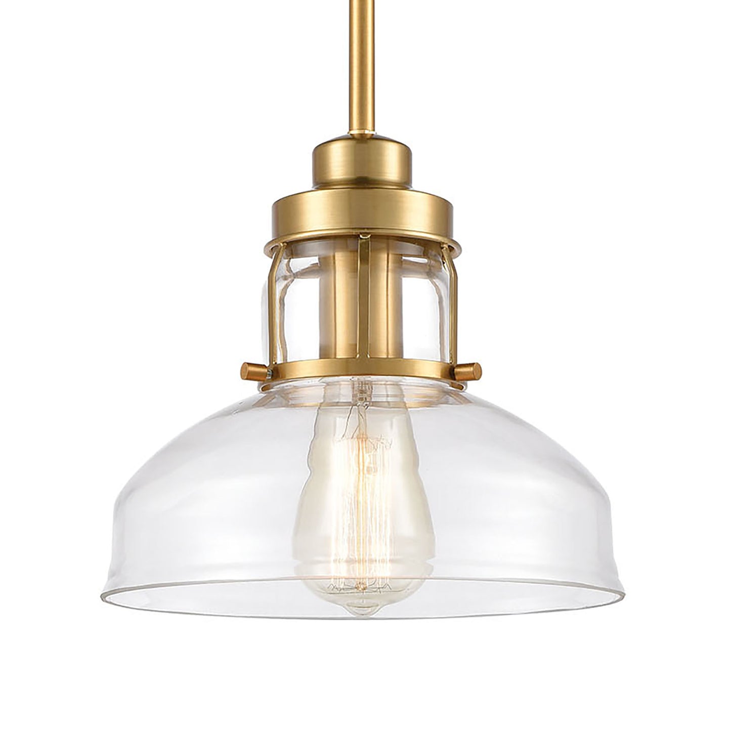 ELK SHOWROOM 46575/1 Manhattan Boutique 9'' Wide 1-Light Mini Pendant - Brushed Brass