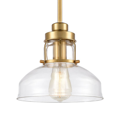 ELK SHOWROOM 46575/1 Manhattan Boutique 9'' Wide 1-Light Mini Pendant - Brushed Brass