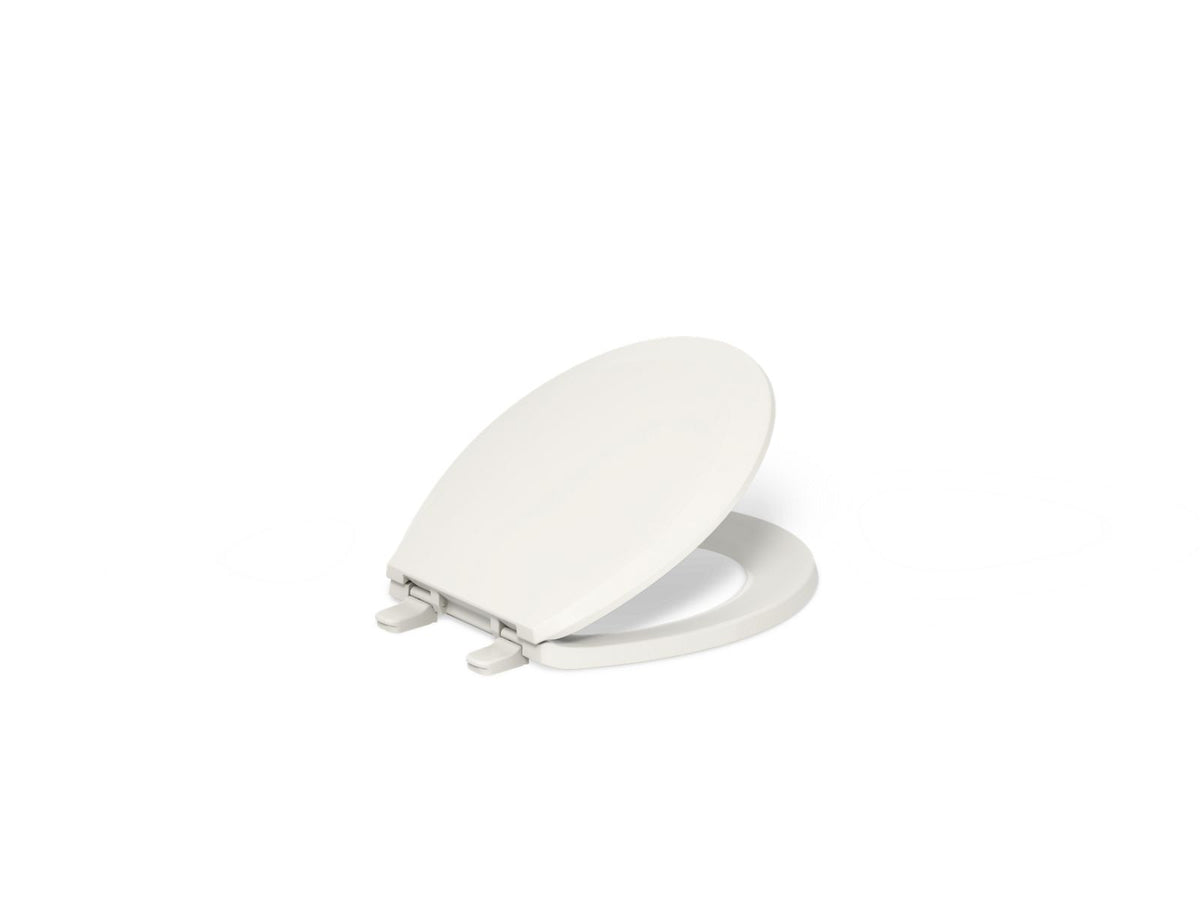 KOHLER K-4662-96 Lustra Quick-Release Round-Front Toilet Seat - Biscuit