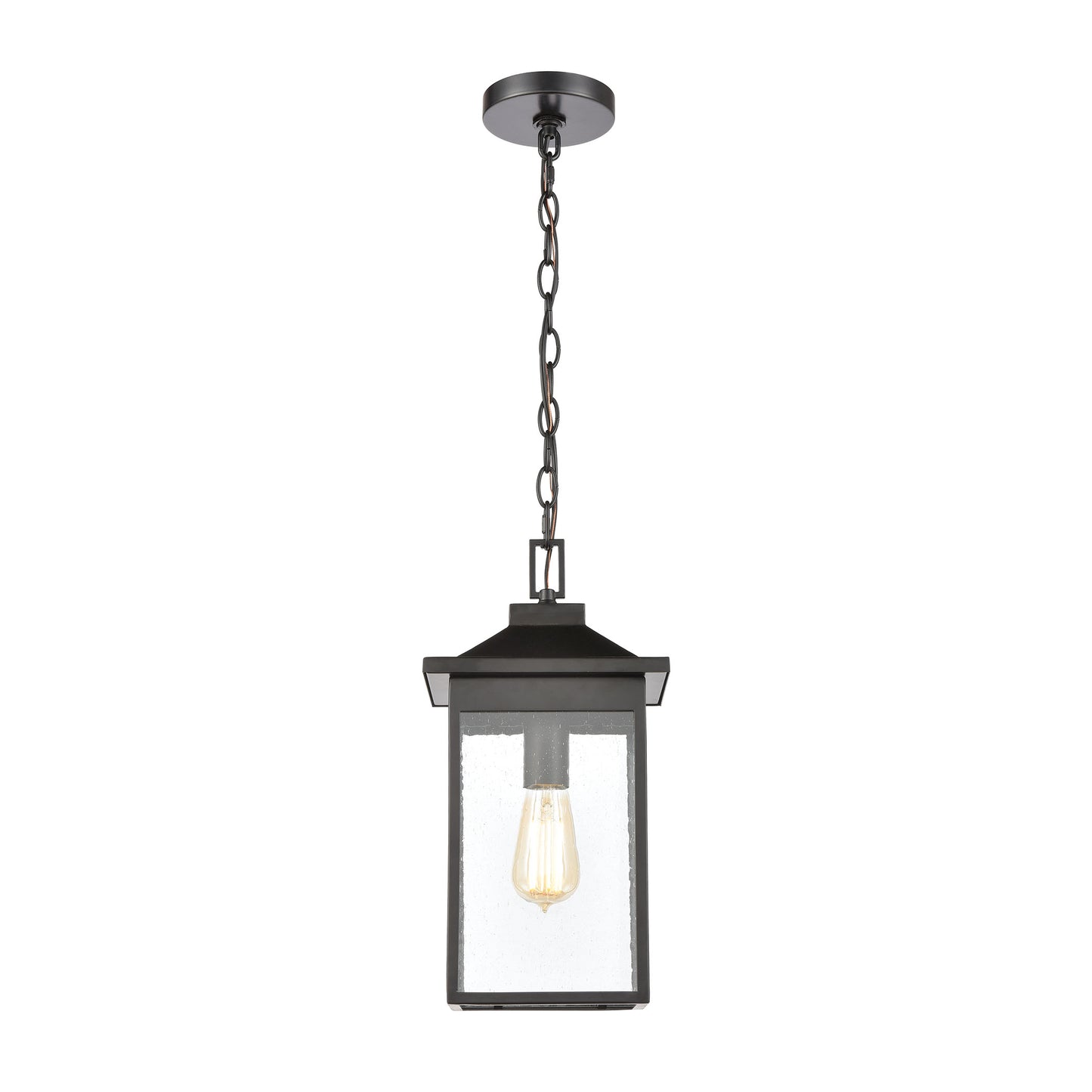 ELK SHOWROOM 46703/1 Lamplighter 8'' Wide 1-Light Outdoor Pendant - Matte Black