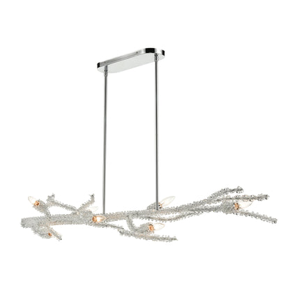 ELK SHOWROOM 46781/7 Winter's Spray 53'' Wide 7-Light Linear Chandelier - Polished Chrome