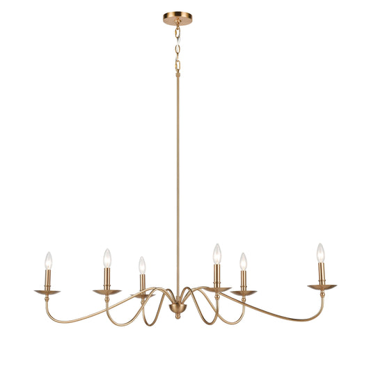 ELK SHOWROOM 46798/6 Wellsley 47'' Wide 6-Light Chandelier - Burnished Brass