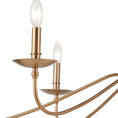 ELK SHOWROOM 46799/6 Wellsley 47'' Wide 6-Light Linear Chandelier - Burnished Brass