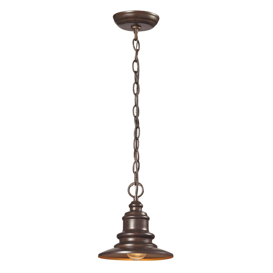 ELK SHOWROOM 47011/1 Marina 8'' Wide 1-Light Outdoor Pendant - Hazelnut Bronze