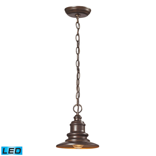 ELK SHOWROOM 47011/1-LED Marina 8'' Wide 1-Light Outdoor Pendant - Hazelnut Bronze