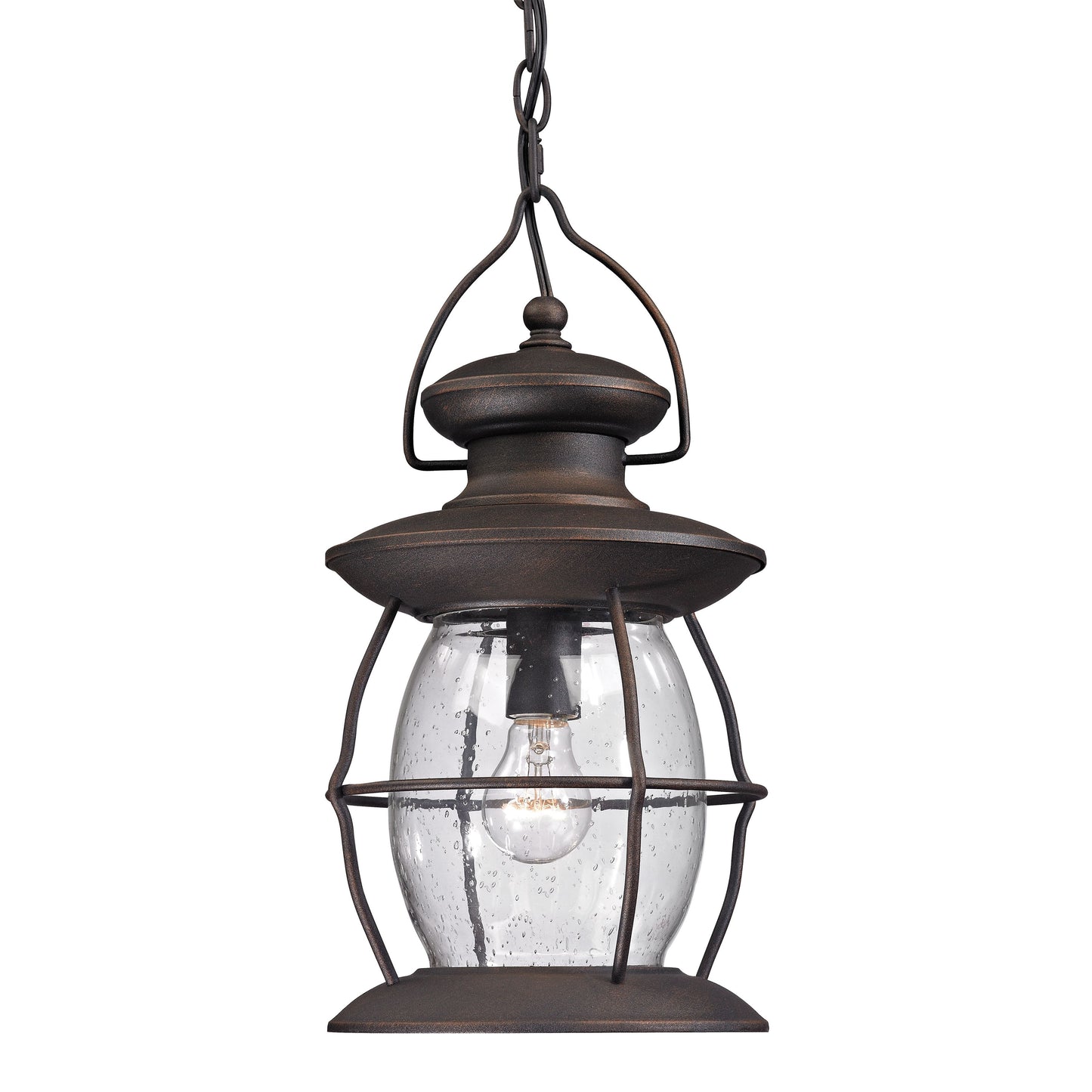 ELK SHOWROOM 47043/1 Village Lantern 8'' Wide 1-Light Outdoor Pendant - Weathered Charcoal