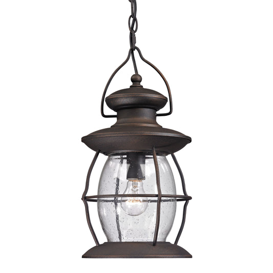 ELK SHOWROOM 47043/1 Village Lantern 8'' Wide 1-Light Outdoor Pendant - Weathered Charcoal