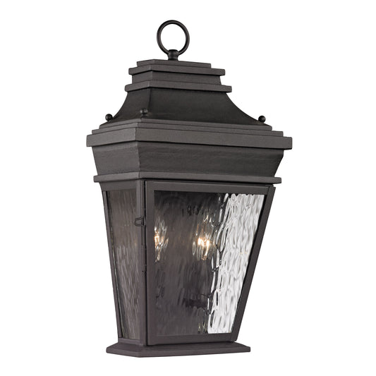 ELK SHOWROOM 47052/2 Forged Provincial 18'' High 2-Light Outdoor Sconce - Charcoal