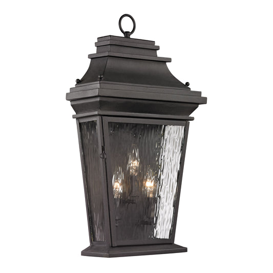 ELK SHOWROOM 47053/3 Forged Provincial 22'' High 3-Light Outdoor Sconce - Charcoal