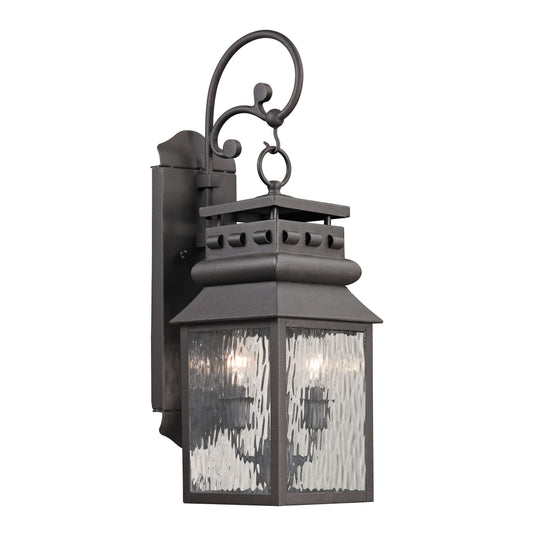 ELK SHOWROOM 47065/2 Forged Lancaster 22'' High 2-Light Outdoor Sconce - Charcoal