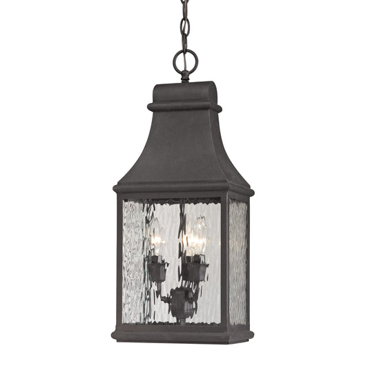 ELK SHOWROOM 47074/3 Forged Jefferson 9'' Wide 3-Light Outdoor Pendant - Charcoal