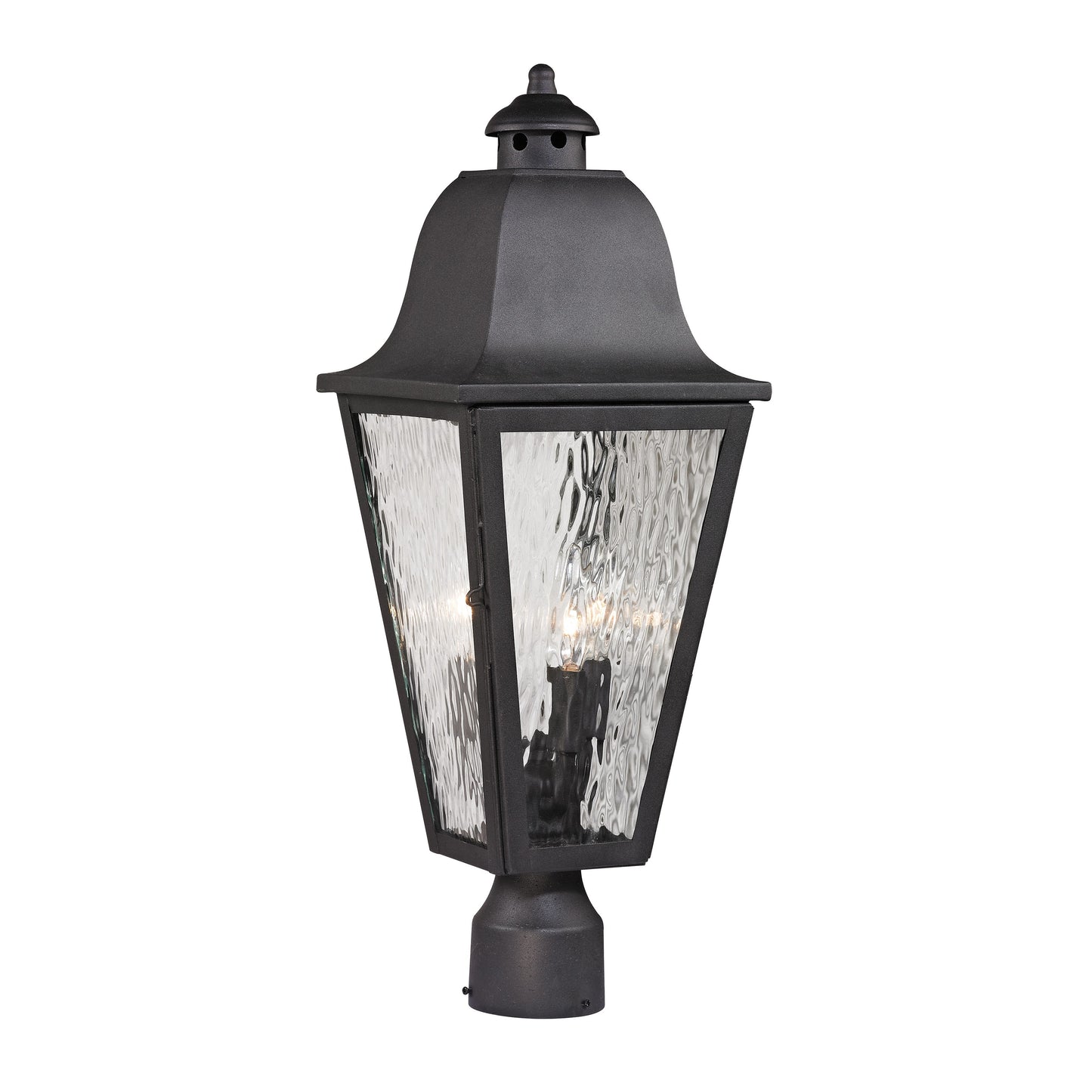 ELK SHOWROOM 47105/3 Forged Brookridge 23'' High 3-Light Outdoor Post Light - Charcoal