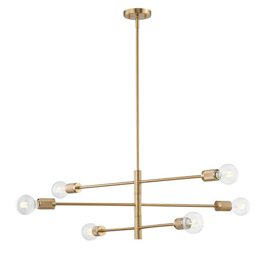 ELK SHOWROOM 47366/6 Module 34'' Wide 6-Light Chandelier - Burnished Brass