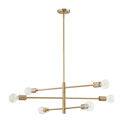 ELK SHOWROOM 47366/6 Module 34'' Wide 6-Light Chandelier - Burnished Brass