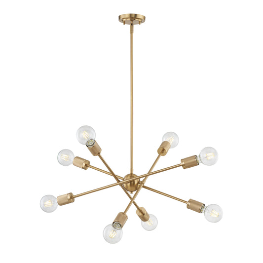 ELK SHOWROOM 47369/8 Module 22'' Wide 8-Light Chandelier - Burnished Brass