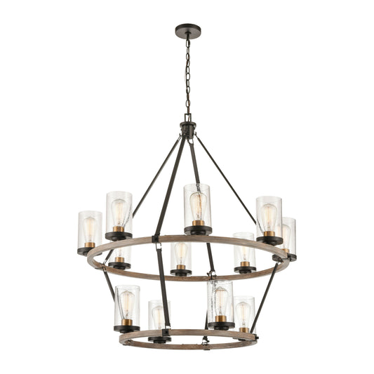 ELK SHOWROOM 47470/8+4 Geringer 36'' Wide 12-Light Chandelier - Charcoal