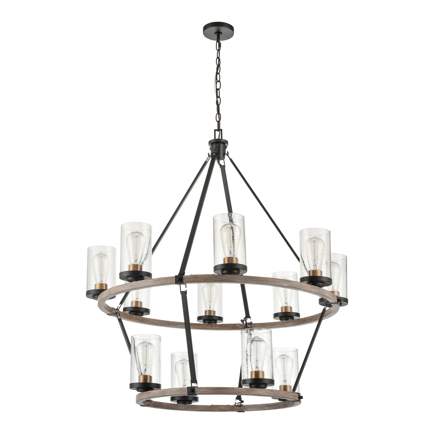 ELK SHOWROOM 47470/8+4 Geringer 36'' Wide 12-Light Chandelier - Charcoal