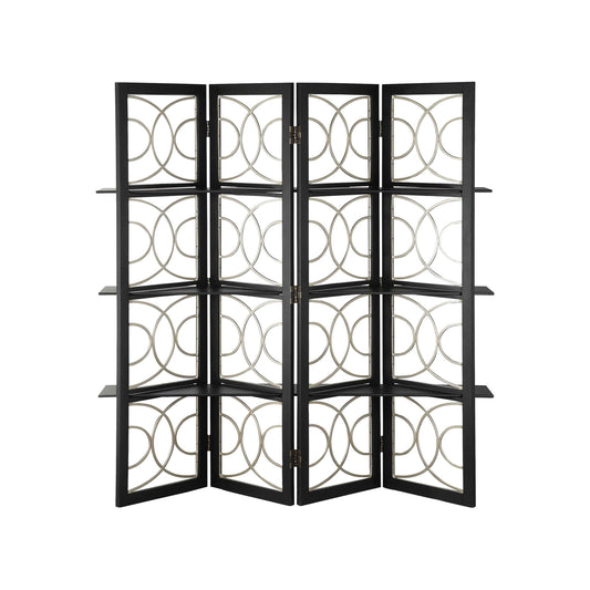 ELK STUDIO 47546 4 Panel Screen in Black Finish