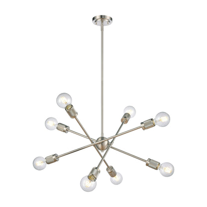 ELK SHOWROOM 47667/8 Module 22'' Wide 8-Light Chandelier - Satin Nickel