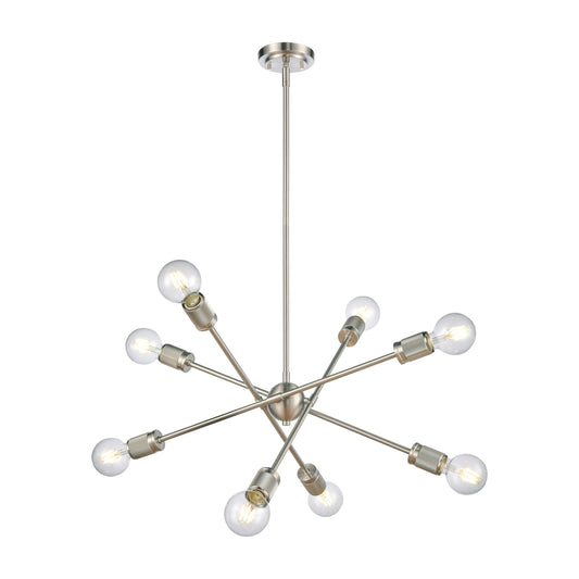 ELK SHOWROOM 47667/8 Module 22'' Wide 8-Light Chandelier - Satin Nickel