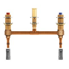 MOEN 4797 M-Pact Two Handle Roman Tub Valve 10" Centers 1/2" Pex with 1/2" Cpvc Adapters